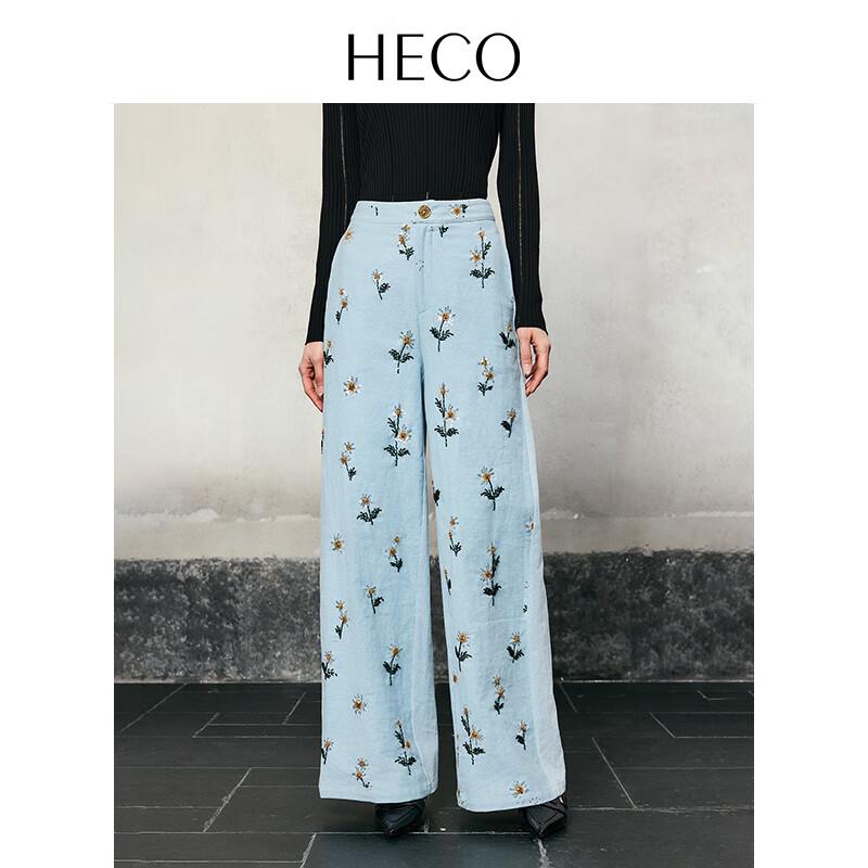

HECO Women s Daisy Embroidered Chinese Style Straight-Leg Jeans M