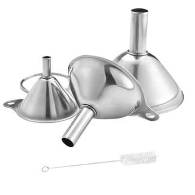 3 Pieces Stainless Steel  Funnel, Stainless Steel Kitchen Funnel Set, Metal  Funnel, For Separated Liquids, Cooking Oil, Seasoning Or Powder Object