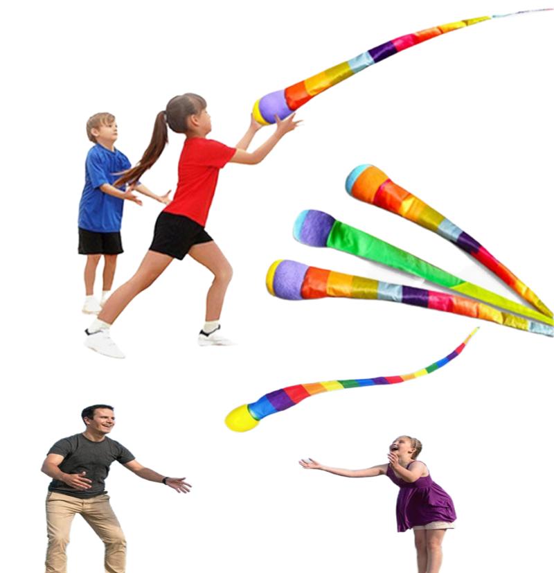 Children's Hand Throwing Ribbon Rainbow Tail Ball Parent Child Outdoor Sports Sandbag Meteor Ball Sensory Training Kid Toys