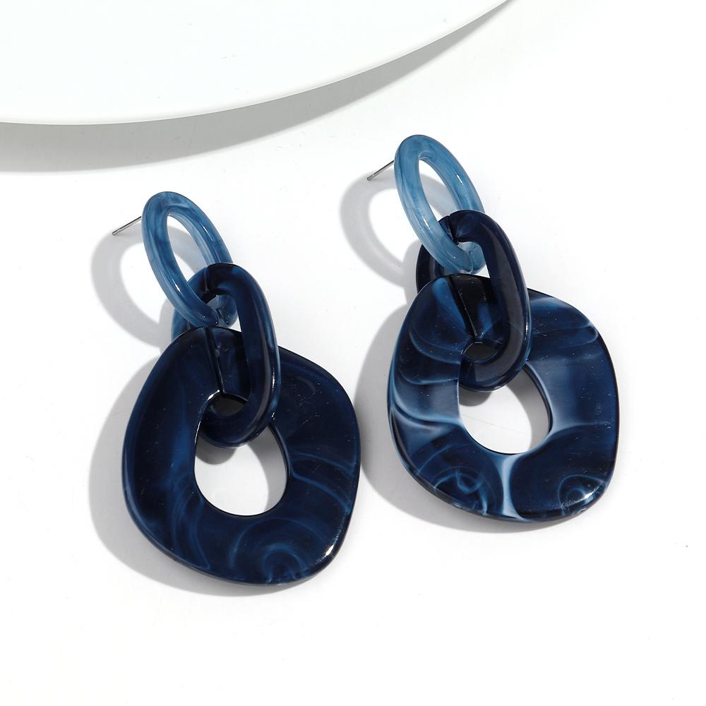 New Leopard Acrylic Big Link Chain Long Earrings for Women Exaggerated Irregular Geometric Drop Earring Statement Jewelry Gifts