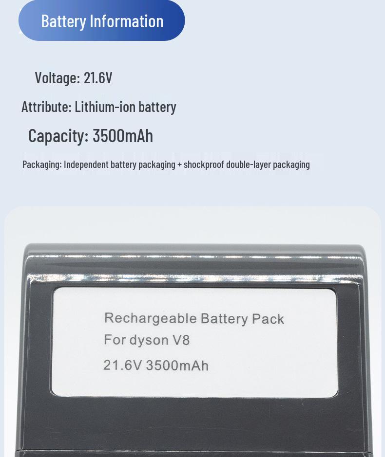 SD-Dyson V8 21700-3000mAh Vacuum Battery Replacement