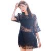 Korean Style Lace Three-Piece Swimsuit Set for Women - Skirt-Style with Slim Fit