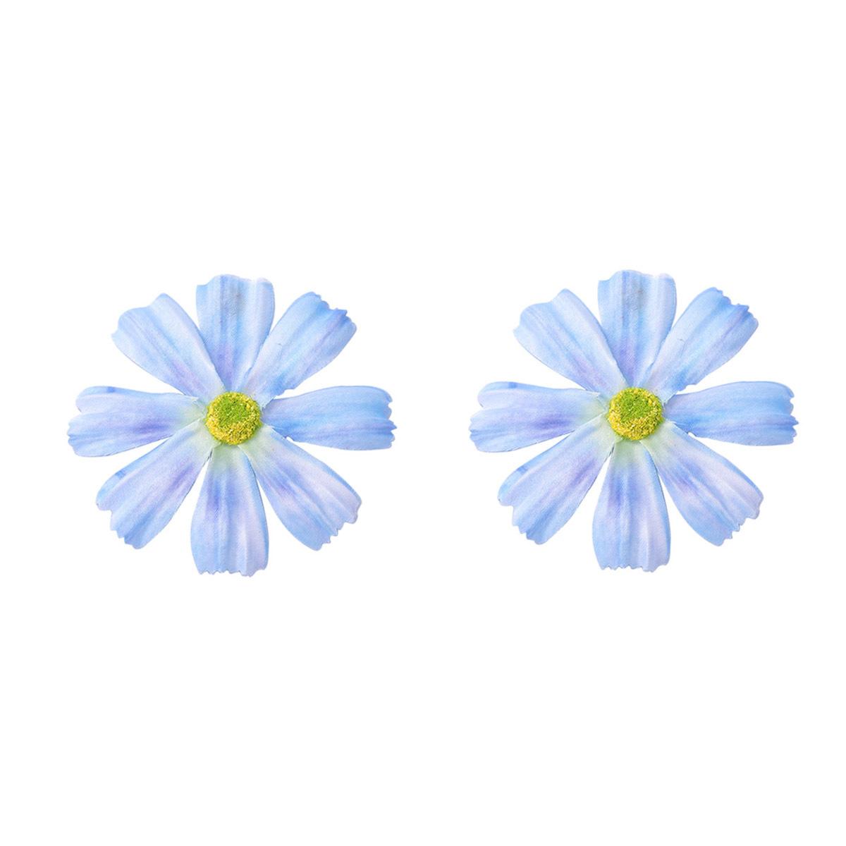 

Exaggerated, simple and fashionable vacation fabric faux flower large flower stud earrings romantic and versatile stud earrings