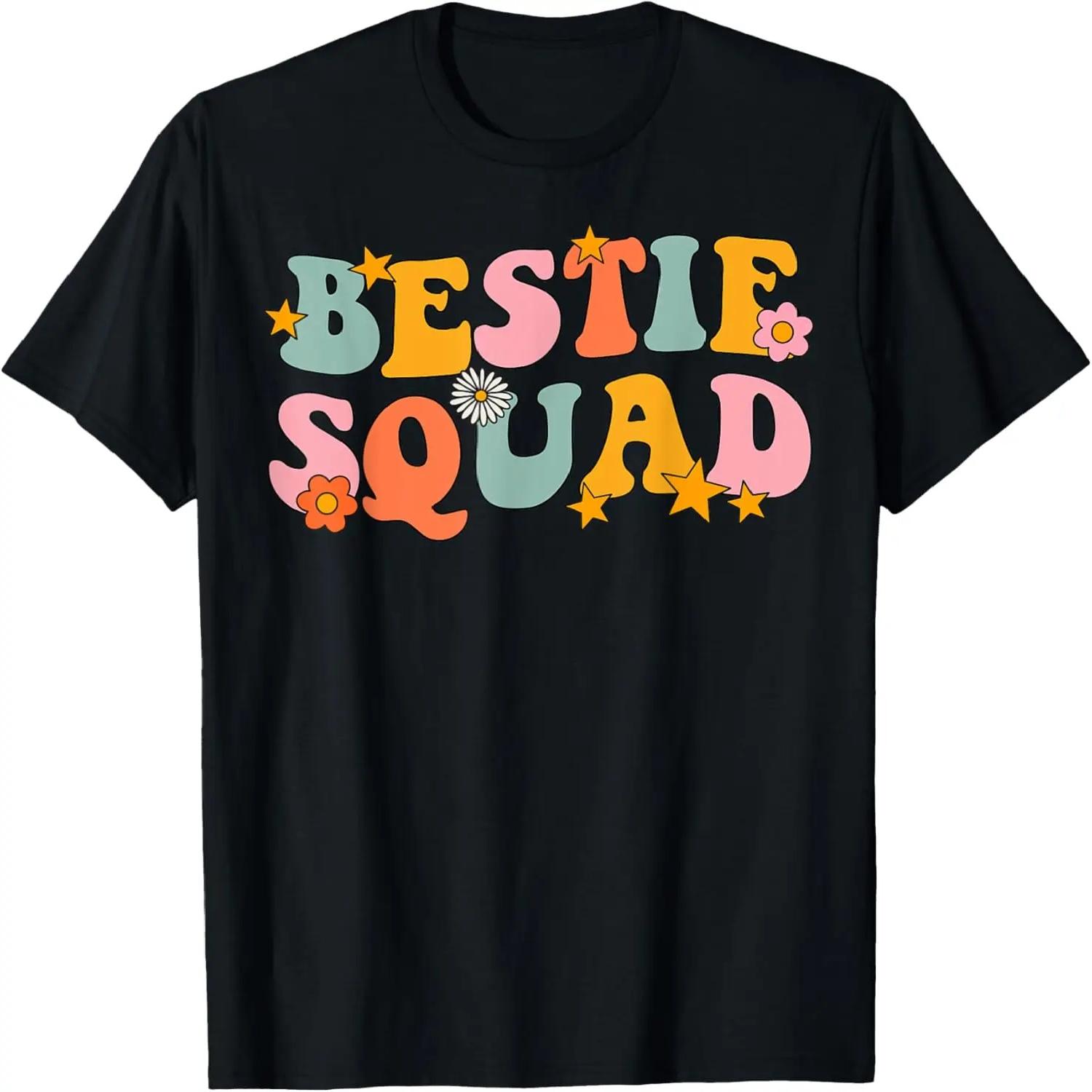Bestie Squad Groovy Matching For Best BFF Friend T-Shirt S