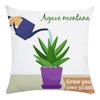 Fashion Home Decor Office Seat Cushion Cover Cactus Potted Succulent Plant Pattern Printed Super Soft Pillow Cover
