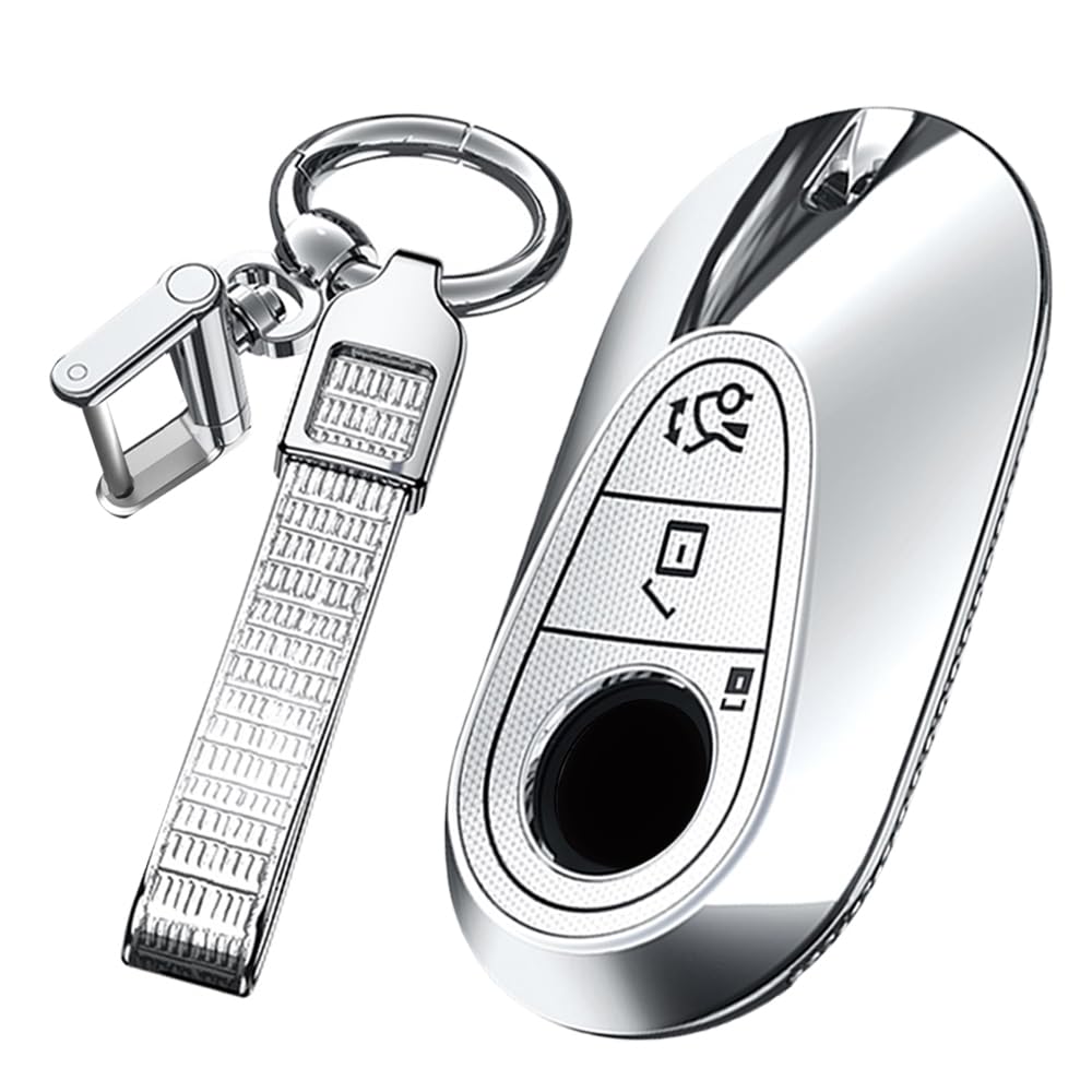[TECART] For Mercedes Key Case Key Cover Key Holder Smart серебряный