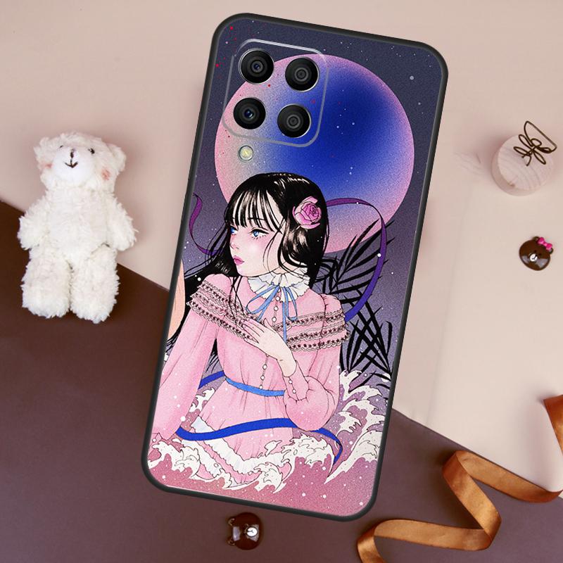 Cartoon Girl Aesthetic Case For Samsung Galaxy M06 M53 M13 M31 M11 M35 M55 M15 M56 M36 M16 M12 M32 M52 M14 M34 M54