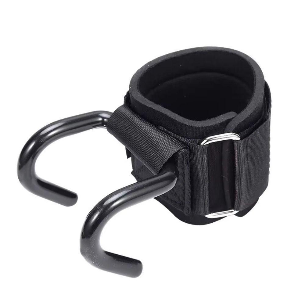 1 Pair Pull-up Weight Lifting Grip Hook Non-Slip Steel Hook Grips Strap  Strength Training