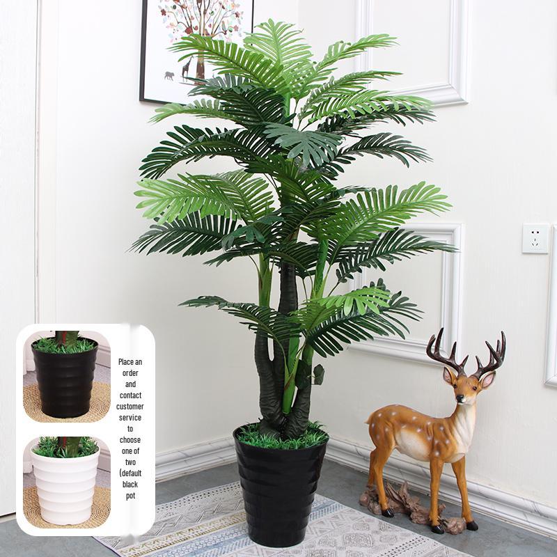 Große künstliche Fischschwanzpalme als Zimmerpflanze | Indoor-Kunstgrün für die Wohnzimmerdekoration