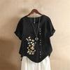 T-shirt Estiva Oversize in Cotone e Lino a Maniche Corte, Abbigliamento Donna Oversize Stampato in Cotone e Lino