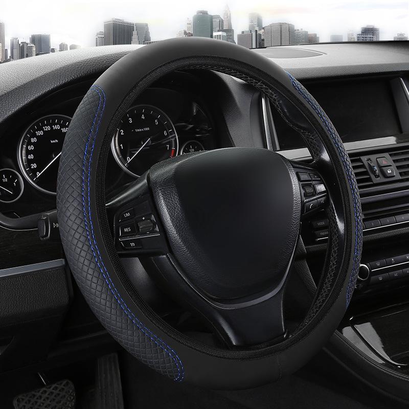 Sports Style Comfortable PU Steering Wheel Cover Car Accessories 38cm/15 , S(35-36),M(37- чёрный