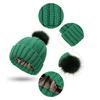 Fashion Solid Color Knitted Hat Pompom Thick Casual Simple Fall Winter All-match