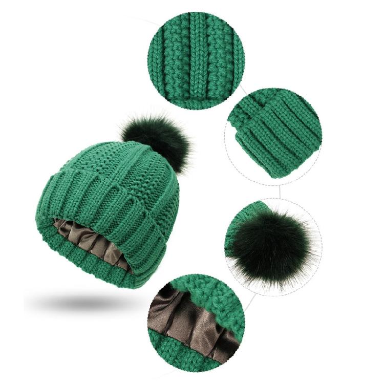 Fashion Solid Color Knitted Hat Pompom Thick Casual Simple Fall Winter All-match