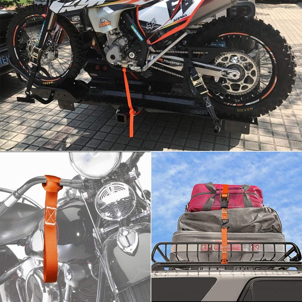 Tie Down Belt Strap Buggy Snowmobile Motorcycle ATV Bicycle Tow Rope Double Loop Ties Goods Fixation Wear Resistant 30.5 Cm Multifunctional 2300