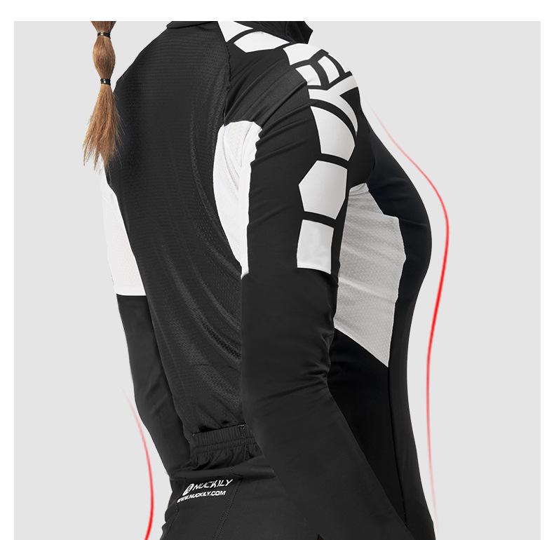 Nuckily Women's Long Sleeve Cycling Jersey: Quick Dry, Breathable, Sun Protection for Road and Mountain Biking In Autumn