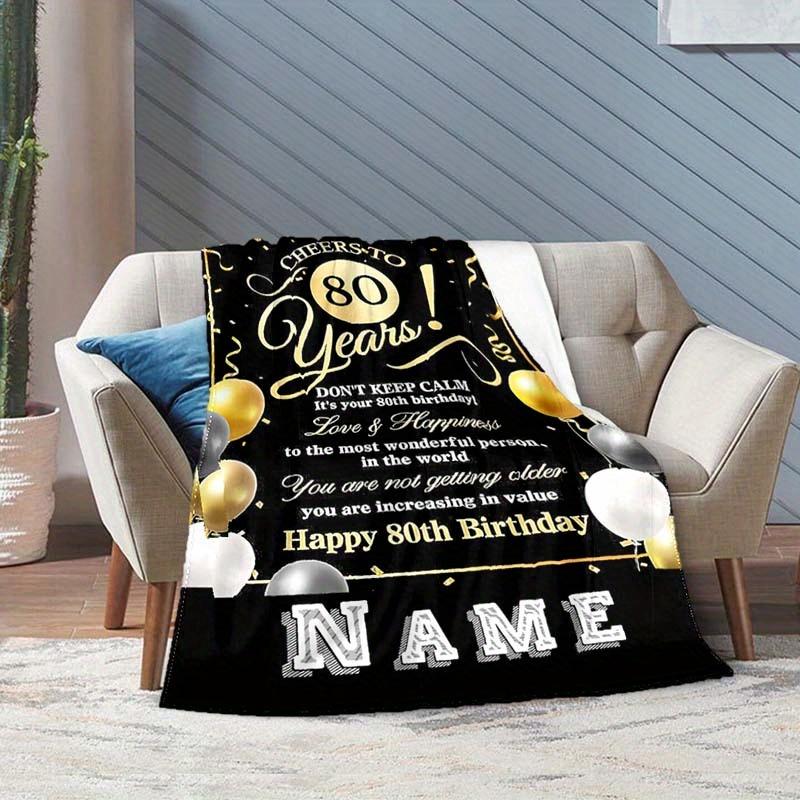 80Th Birthday Customize Your Name Blanket Warm Comfortable And Soft Blankets Are Suitable For Home Chairs Office Sofas Sofas Office Camping And Gifts