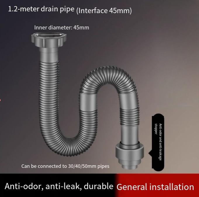 Dishwashing Bathroom Sink Drain Pipe Kitchen Accessories Anti-backflow Drain Pipe Set for Kitchen Household Sink Basin Pipe