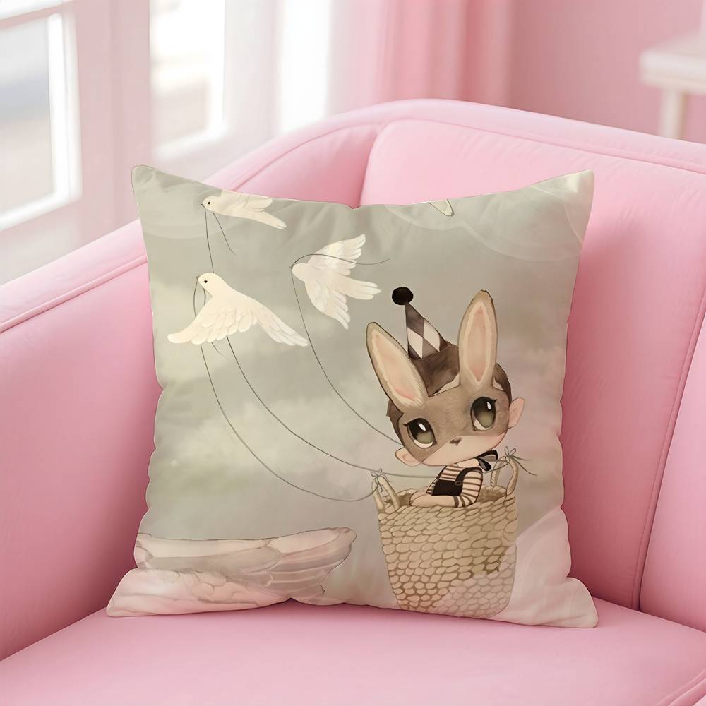 M--Mrs Mighetto Print Pillow Case Comfort Sofa Bed Silky elegant Invisible zipper Custom Decorative cushion cover