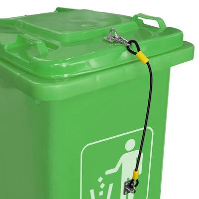Trash Can Lid Lock Bear Proof Lock Set Trash Bin Lid Lock with Rubber Coated Braided Wire Rope for Home Offices Garden