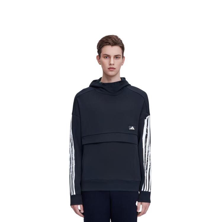adidas Sweatshirts Men's Black Hooded Moderate Regular GM4433