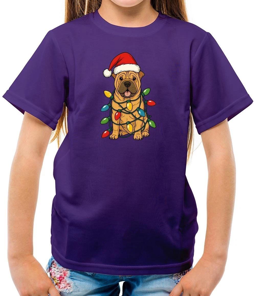 Shar Pei Noël Lumières - Enfants - Chien Mignon Drôle Noël Animal Amour 130