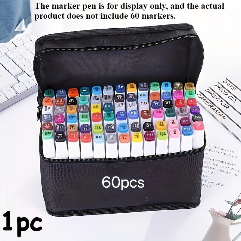 

1pc Excluding 60 Markers, Bag That Can Hold 60 Markers, a Large-Capacity Storage Box, Pen Holder, a Portable Folding Pencil Case