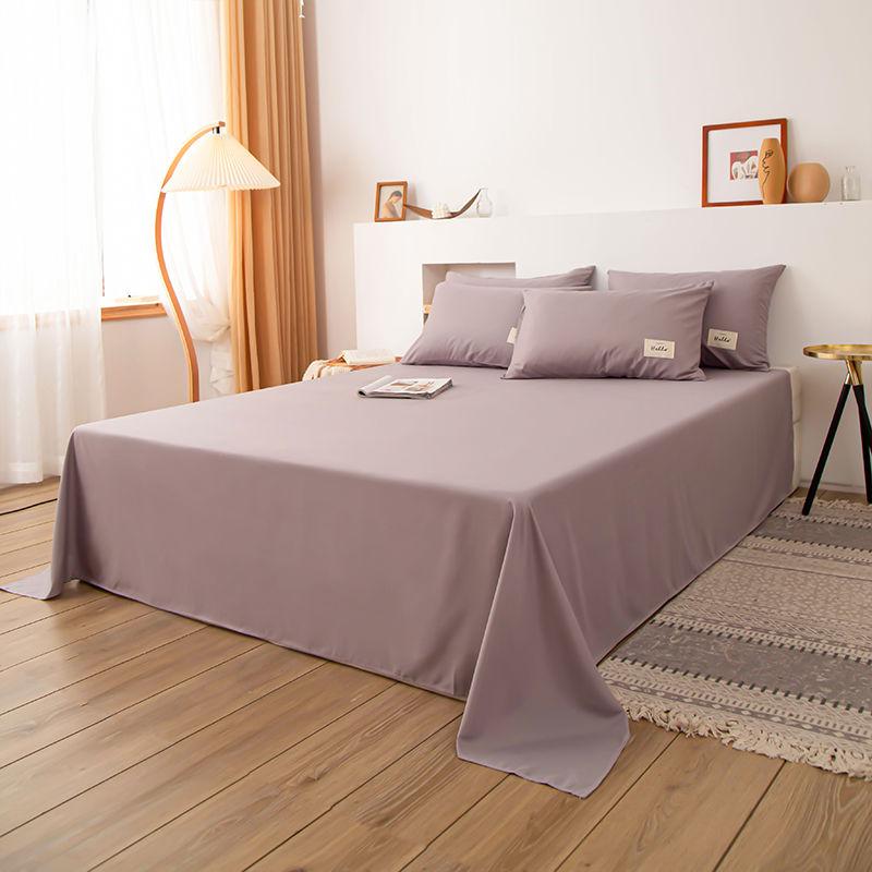 Single Piece Bed Sheet Spring Autumn Home Textiles Bedding Pure Color Bed Simple Style Household Queen Size