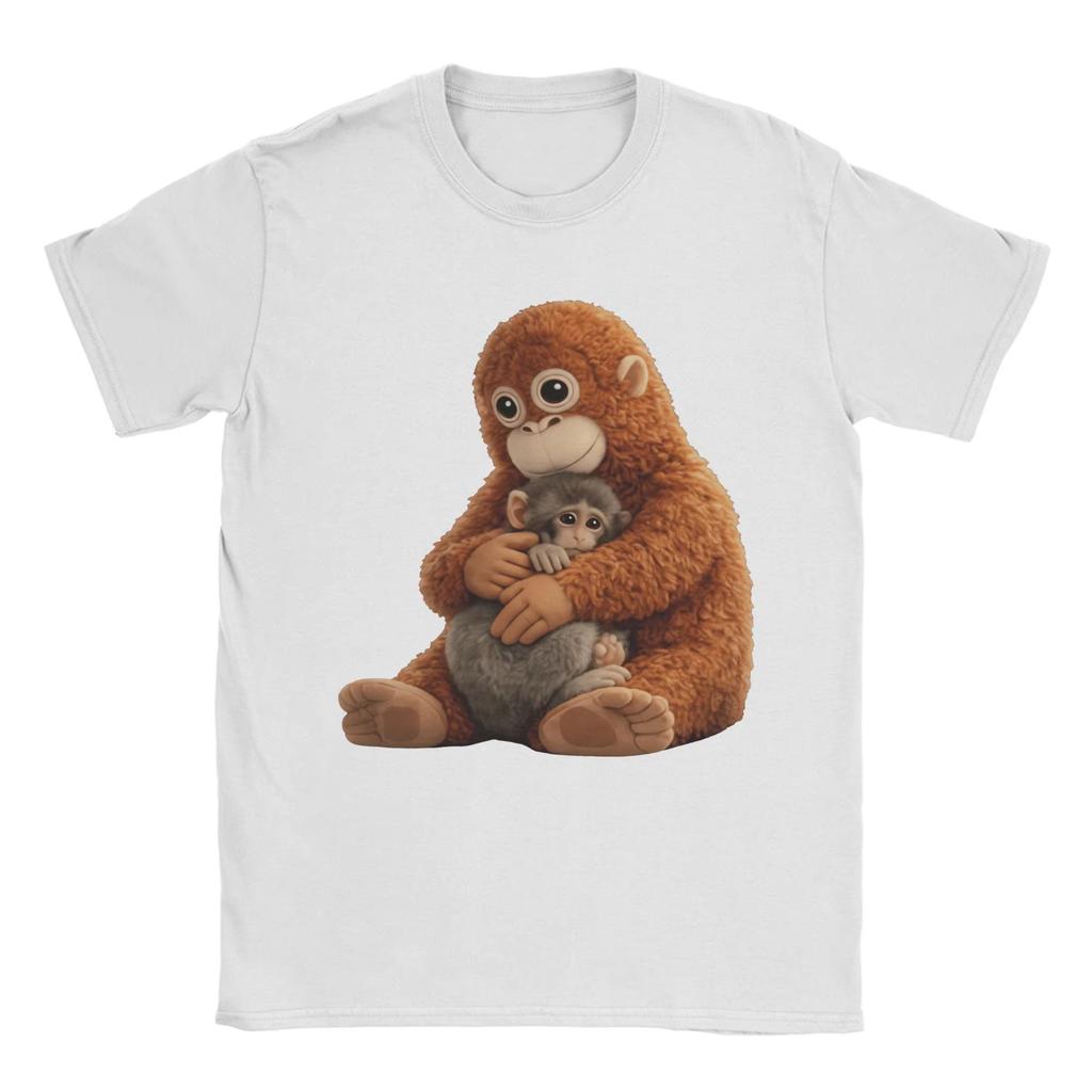 Lustiges Affen-Meme Koreanischer Slogan Grafik-T-Shirt Lässiges Baumwoll-Unisex- und Damen-Streetwear Kurzarm-Oberteile YK Street T-Shirt