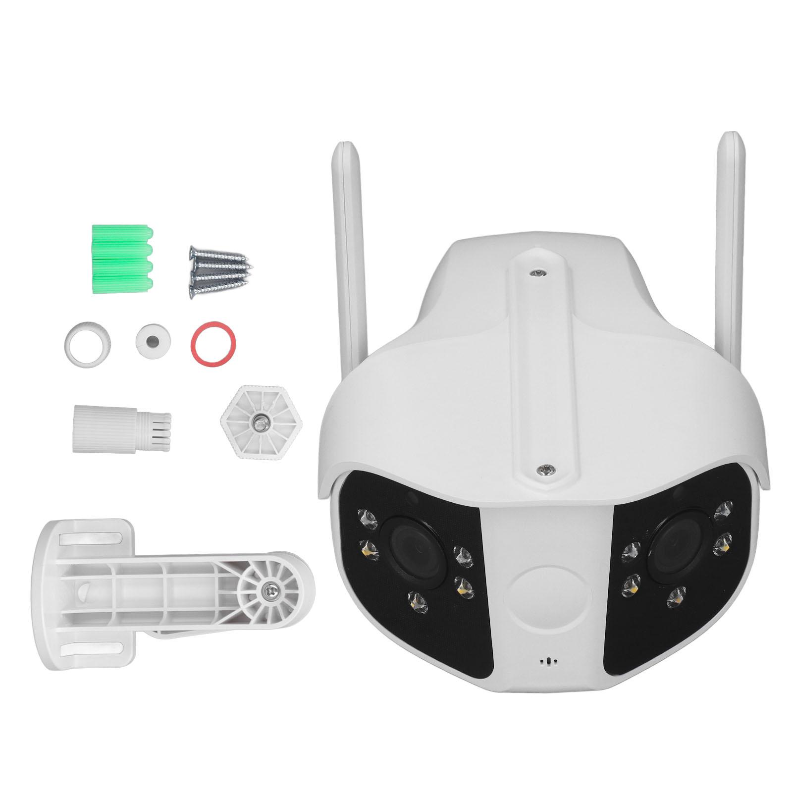 

Home Security Camera 2.4G WiFi Dual Lens IP66 Waterproof Night Vision 165 Degree Wide Angle Camera