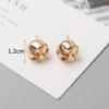 Tiny Metal Stud Earrings for Women Gold Color Twist Round Earrings Small Unusual Earrings Boucles D'oreilles Fashion Jewelry