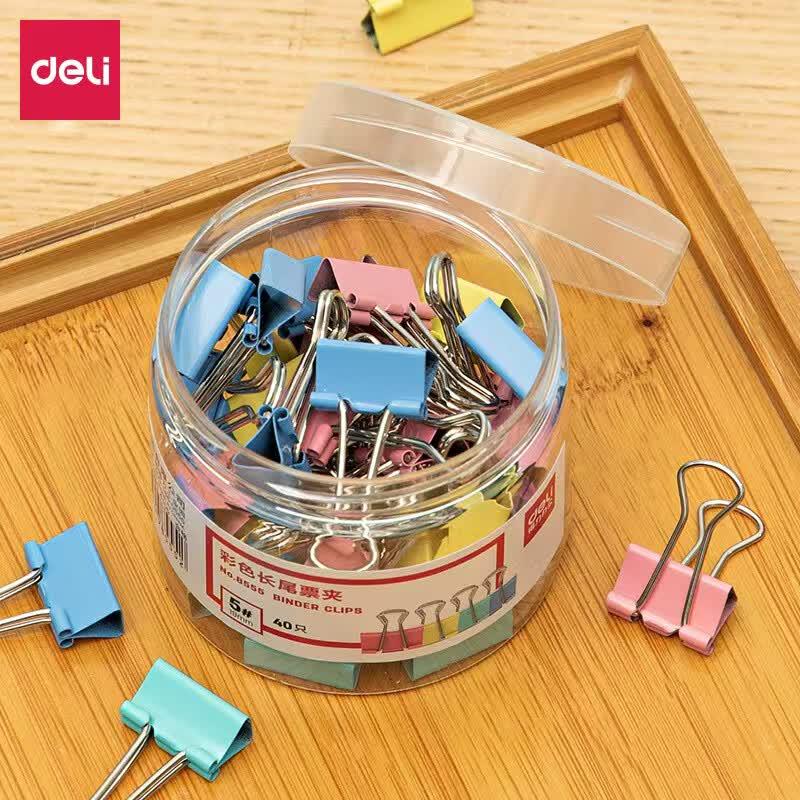 Deli 8555 Colored Binder Clips (Size 5)