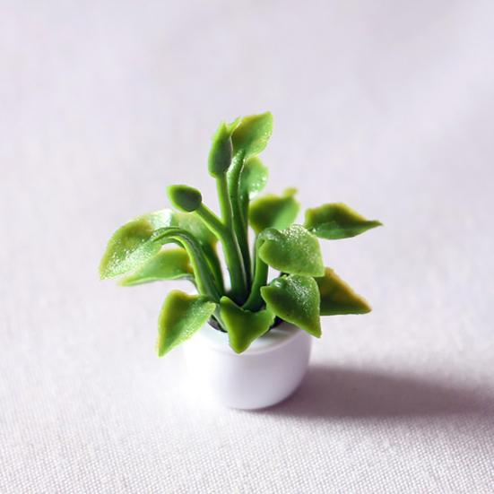 Mini Kruktillbehör Liten Växt Blomkruka Hög Dockhus Simulering Dekor