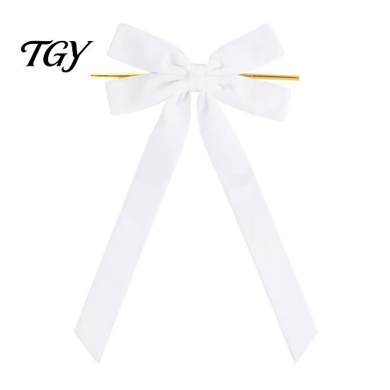 Wedding Room Ribbon Bows Velvet Bow Xmas Pendant, Christmas Tree Flannel Ornament, Elegant Holiday Home Accents Decorative Retro Style Hanging Pendant