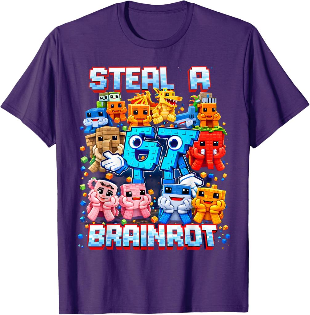 Steal A 67 Brainrot Funny 67 Brainrot Meme Gift Unisex T-Shirt 4