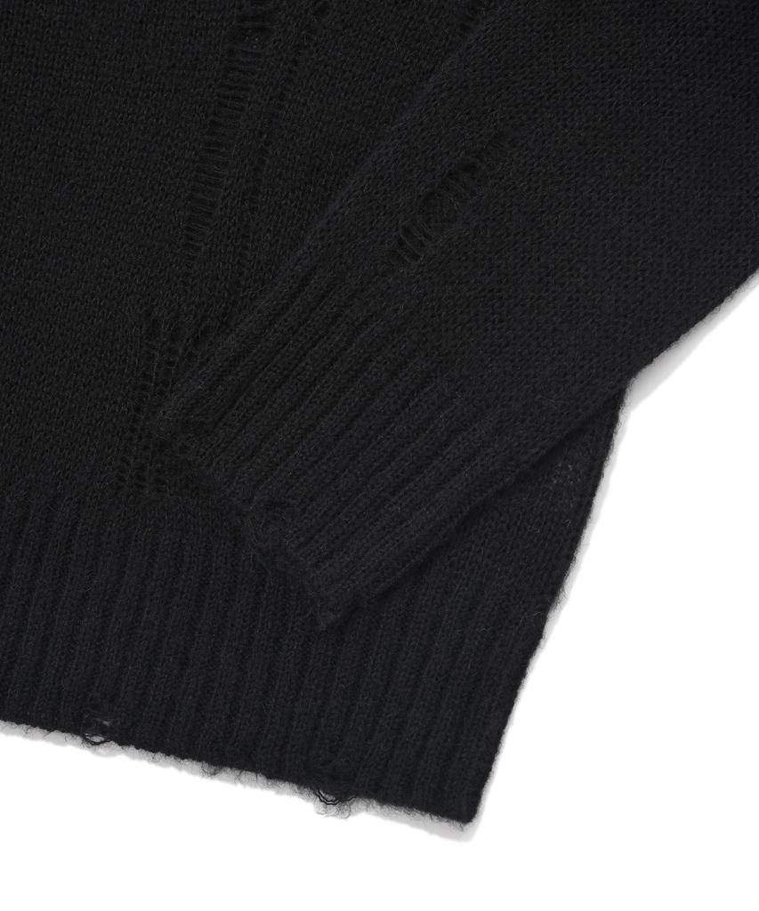 FALLETT Grunge Sheer Knit Black