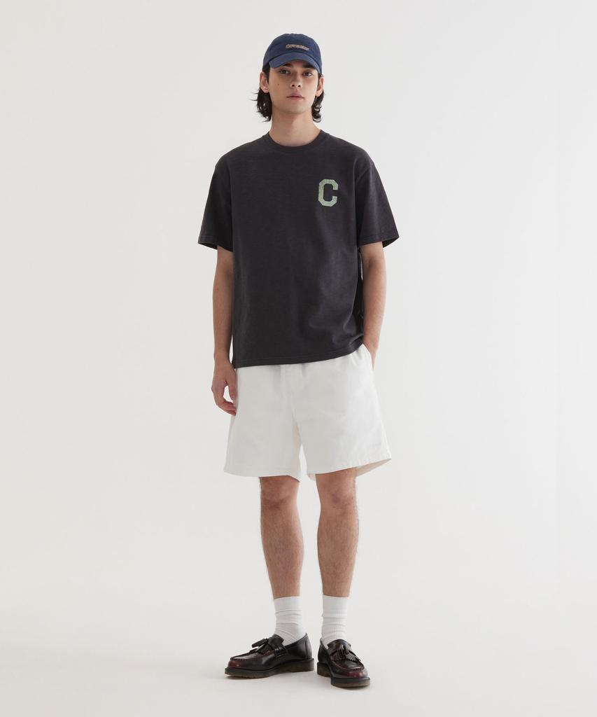 COVERNAT Slub Crack C Logo T-Shirt Charcoal