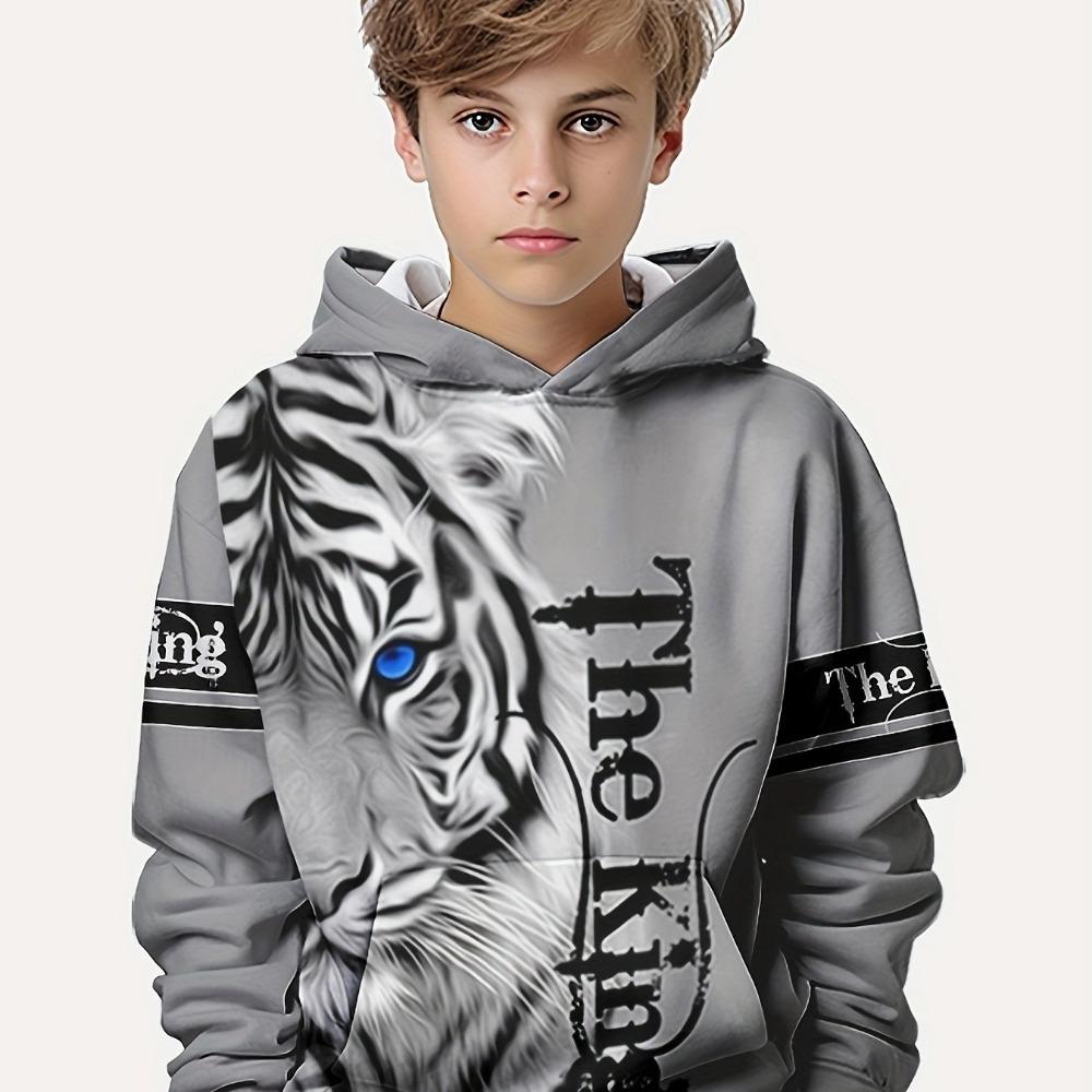 Kids Clothes Boys Hoodies Long Sleeve 3D Tigers Print Children Spring Fall Clothes Casual Outdoor Stylish Boy Girl Clothes Tops