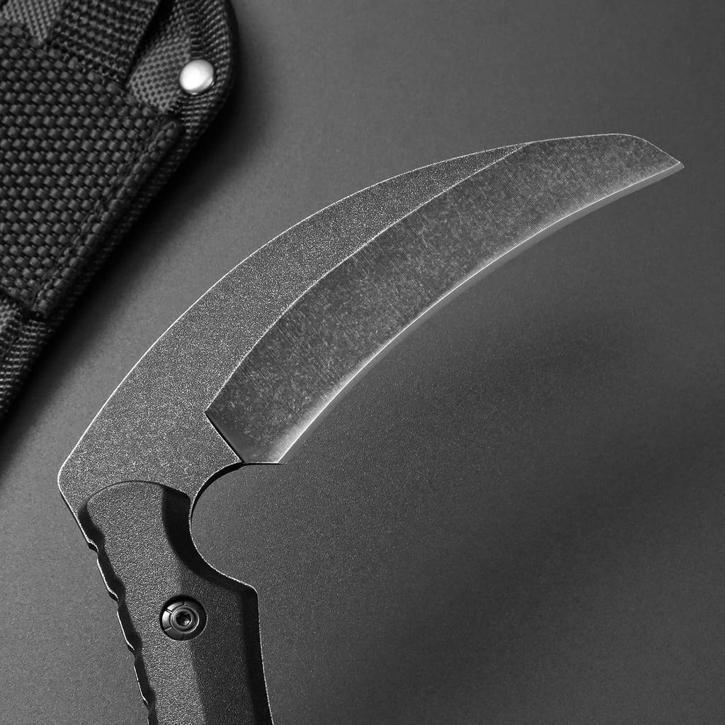 Multifunktionale Gartentaktische Sichel Praktisch für die Gartenarbeit im Freien, Manuelles EDC-Unkrautvernichtungswerkzeug Hochwertig