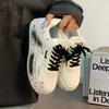 Men's Autumn 2025 Trendy Graffiti Skate Sneakers - Cool, Versatile, Casual Unisex White Shoes
