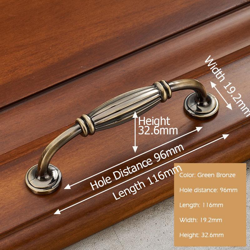 KAK European Style Solid Zinc Alloy Cabinet Handles Modern Vintage Drawer Knobs Cupboard Wardrobe Door Handles Furniture Handles