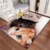 3D Cartoon Anime Cute Cat Customizable Flannel Carpet Living Room Bedroom Decoration Bathroom Kitchen Anti Slip Game Area Carpet