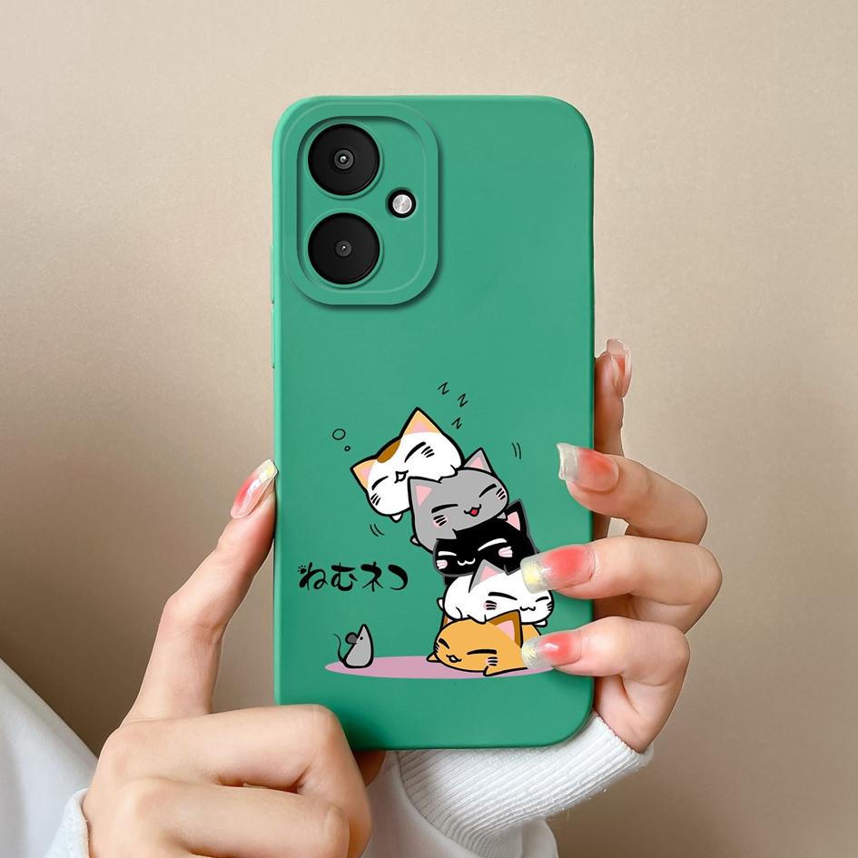 Cute Owl Cat Cartoon Pattern Back Cover For Xiaomi Poco M6 5G X6 Pro F6 F5 Pro Phone Cases Liquid Silicone Screen Protector Housing Bumpers For Xiaomi