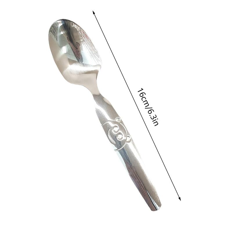 Stainless Steel Spoon Fork Children Spoon Fruit Fork Creative Cartoon Bear Fork Eating Spoon Baby Spoon Soup Spoon