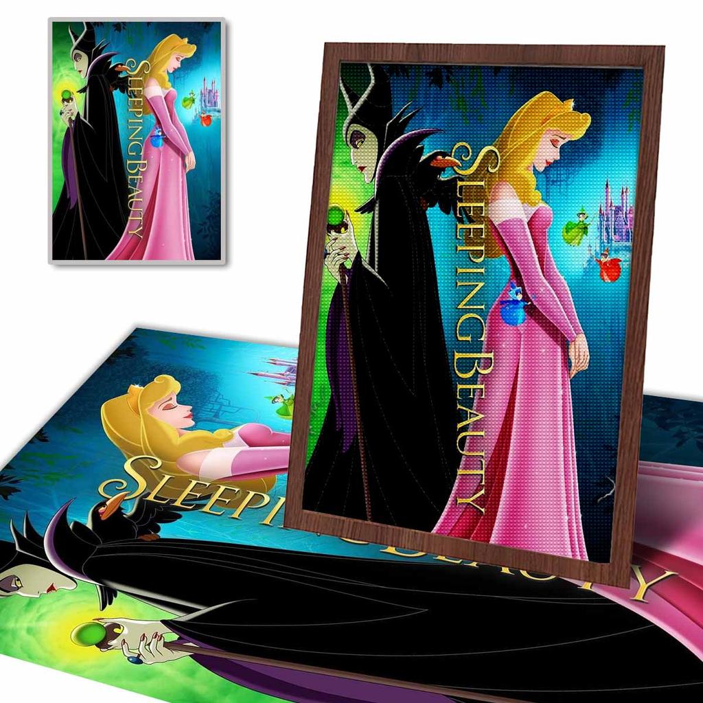 5D Diy Diamond Painting Sleeping Beauty and The Wicked Witch Full Drill Rhinestones Mosaic Embroidery Handmade Products Home Decor Gift