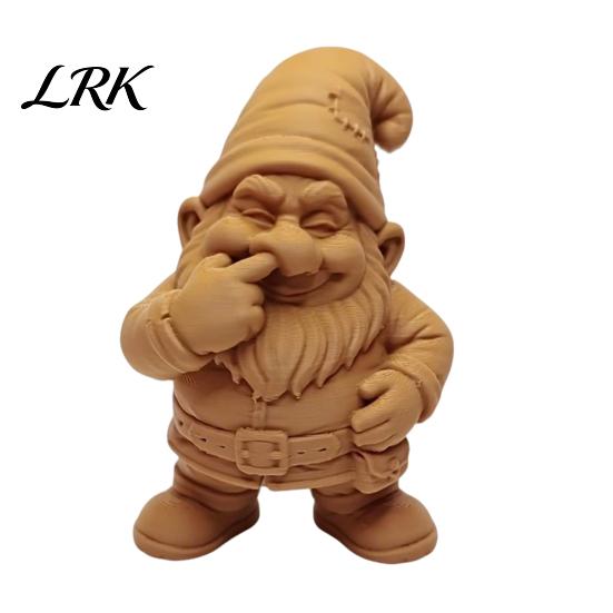 Забавная фигурка гнома, 3D-печатная фигурка, Мультяшная статуэтка ковыряющего в носу, DIY-украшение для сада, Гном, Раскрашивание, Покраска, Скульптура для дома, Офиса коричневый