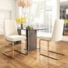 Velvet Dining Chair, Set of 2, Luxurious, Lounge Chair, Diamond Back Design, with Gold-Colored Metal Support Legs, Beige[OLD SKU:WF317940AAB]