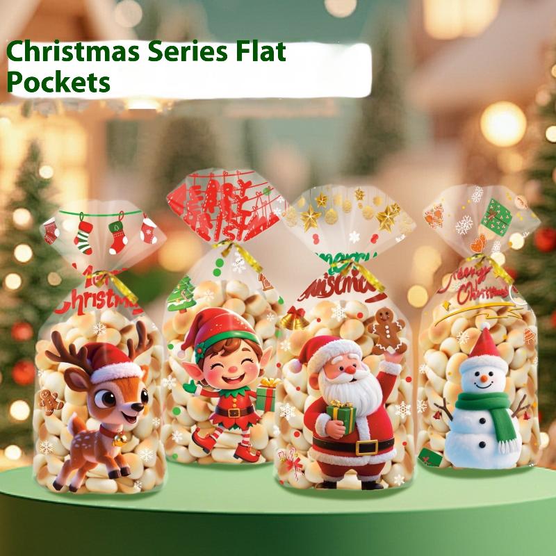 50 ks Vánoční sáčky na cukroví Vánoční dekorace Dárková taška Santa Claus Navidad Vánoční dárkové tašky Vánoční sáček na balení sušenek