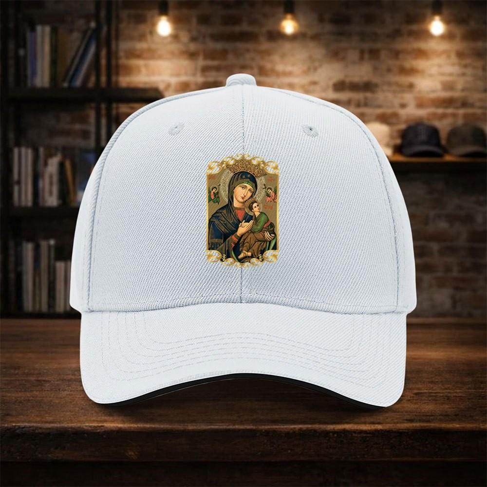 Cappellino da Baseball Icona Madonna con Bambino Poliestere Leggero Regolabile Unisex Cappello Casual