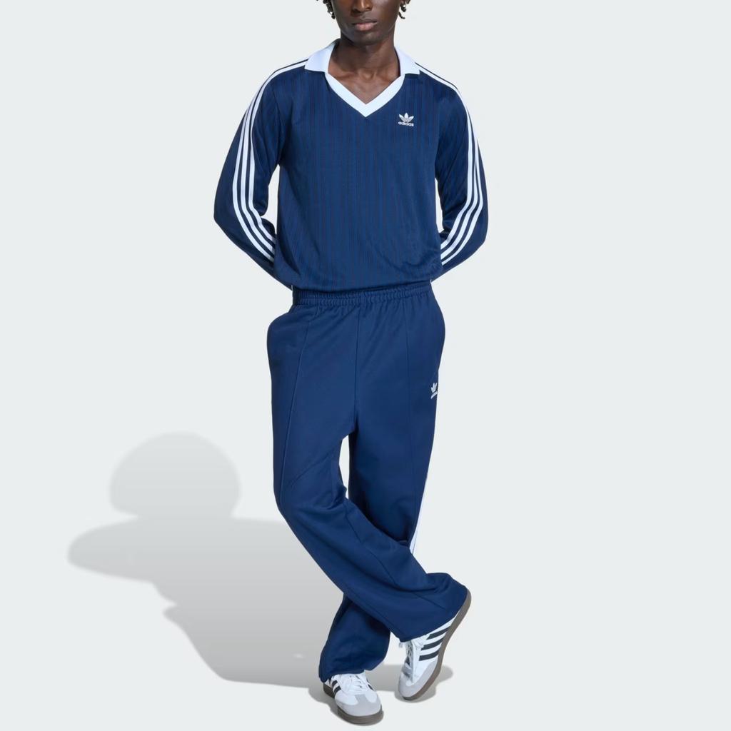 adidas Adicolor Pique Long Sleeve T-Shirt 'Night Indigo' Men's KS2294