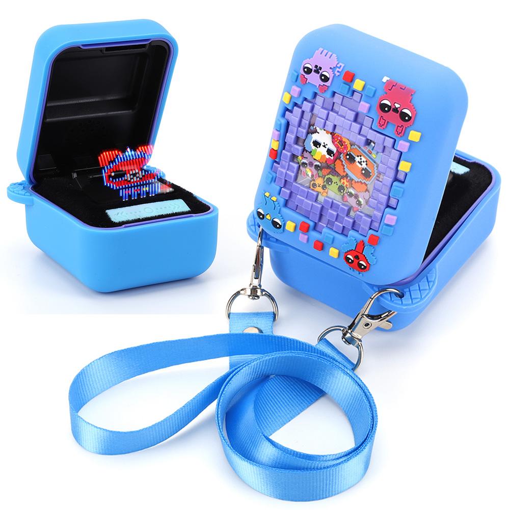 Capa de Silicone com Estampa de Animal 3D Estojo de Viagem com Cordão Suporte de Armazenamento Protetor para Bitzee Animal de Estimação Digital Interativo